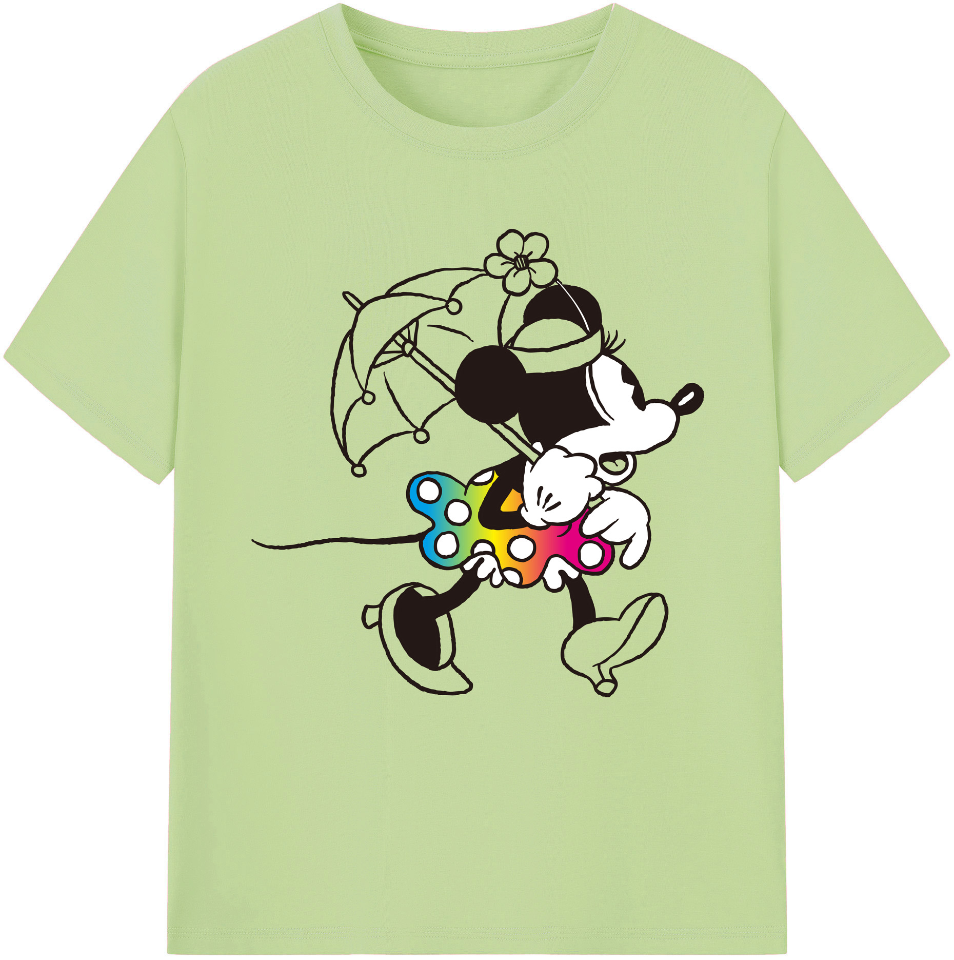 （画像用） ミッキーマウス Mickey Mouse 綿100％半袖Tシャツ（フロントプリント）